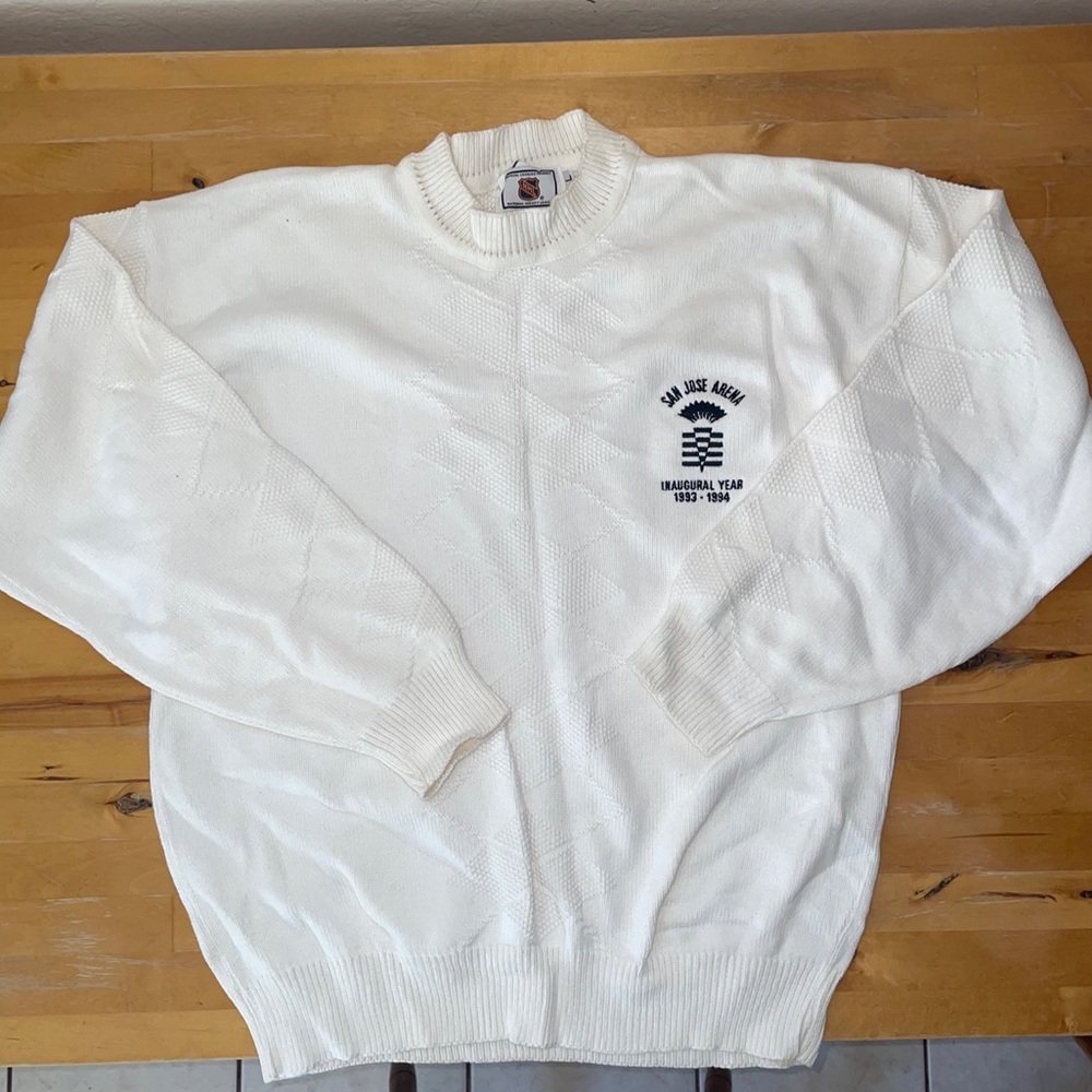 NHL San Jose Arena White Mens Vintage Sweater
